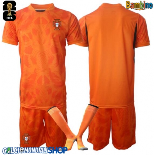 Maglie da calcio Portogallo Portiere Seconda Maglia Bambino Mondiali 2026  Manica Corta + Pantaloni corti)
